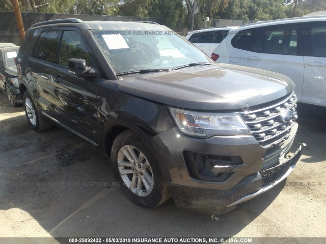 1FM5K7D89HGB40068 - 2017 FORD EXPLORER XLT GRAY photo 1