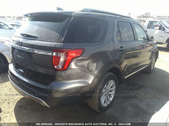 1FM5K7D89HGB40068 - 2017 FORD EXPLORER XLT GRAY photo 4