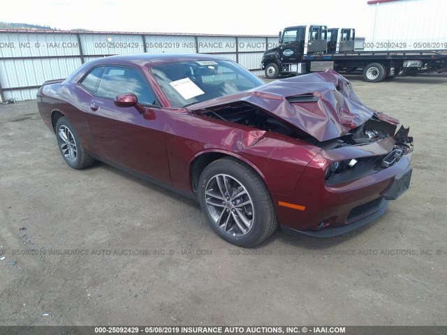 2C3CDZGG1KH628080 - 2019 DODGE CHALLENGER SXT MAROON photo 1