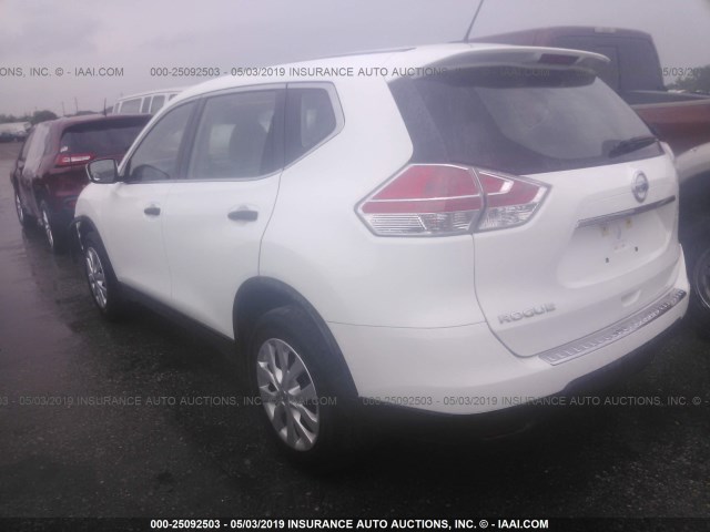 KNMAT2MT5GP681107 - 2016 NISSAN ROGUE S/SL/SV WHITE photo 3