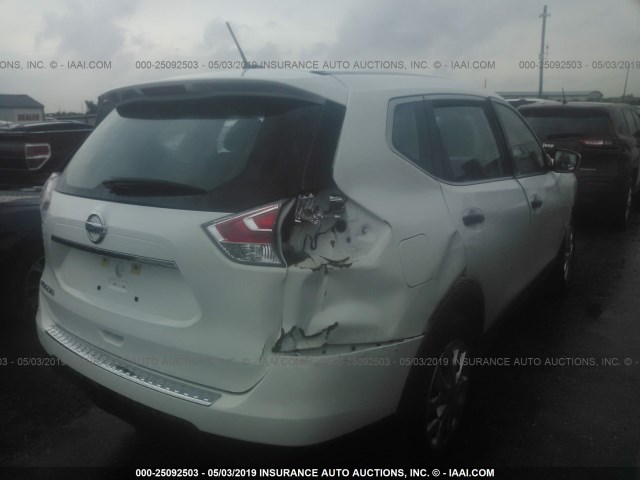 KNMAT2MT5GP681107 - 2016 NISSAN ROGUE S/SL/SV WHITE photo 4