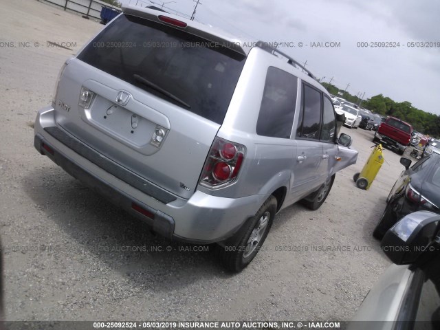 5FNYF28388B021512 - 2008 HONDA PILOT SE SILVER photo 4