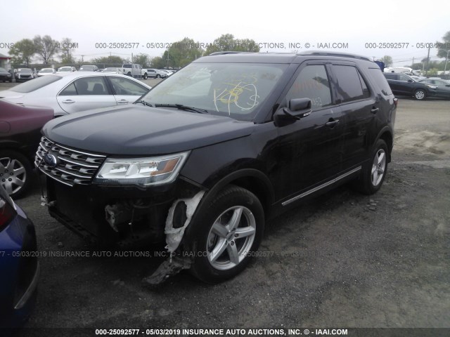 1FM5K8D86HGD14829 - 2017 FORD EXPLORER BLACK photo 2