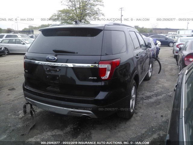 1FM5K8D86HGD14829 - 2017 FORD EXPLORER BLACK photo 4