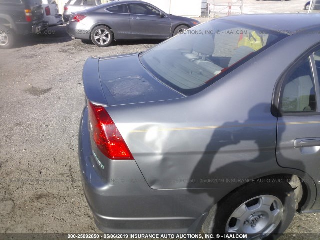 JHMES95694S002940 - 2004 HONDA CIVIC HYBRID GRAY photo 6