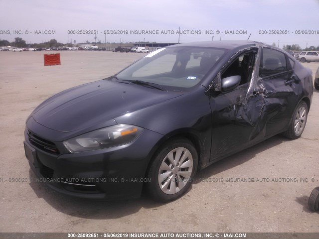 1C3CDFBB5ED702435 - 2014 DODGE DART SXT BLUE photo 2