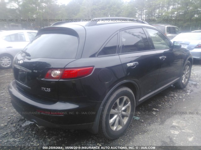 JNRAS08W97X202084 - 2007 INFINITI FX35 BLACK photo 4