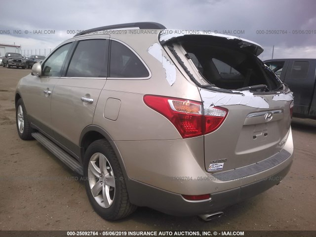 KM8NU73C78U061130 - 2008 HYUNDAI VERACRUZ GLS/SE/LIMITED GOLD photo 3