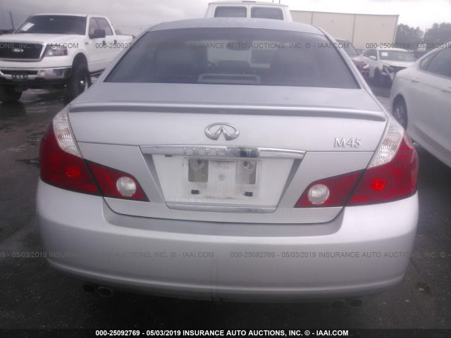 JNKBY01E56M200271 - 2006 INFINITI M45 SPORT SILVER photo 6