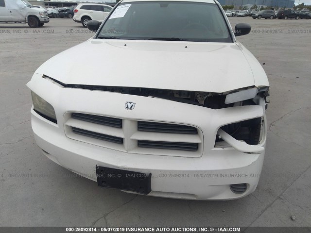 2B3KA43G56H305361 - 2006 DODGE CHARGER SE/SXT WHITE photo 6