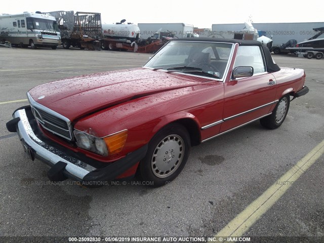 WDBBA48D7GA043256 - 1986 MERCEDES-BENZ 560 SL RED photo 2