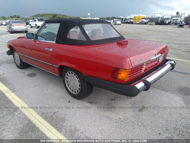 WDBBA48D7GA043256 - 1986 MERCEDES-BENZ 560 SL RED photo 3