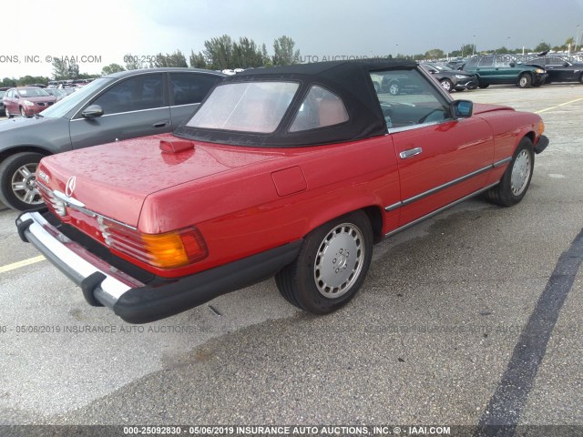 WDBBA48D7GA043256 - 1986 MERCEDES-BENZ 560 SL RED photo 4