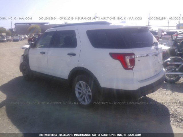 1FM5K8B87HGD25065 - 2017 FORD EXPLORER WHITE photo 3