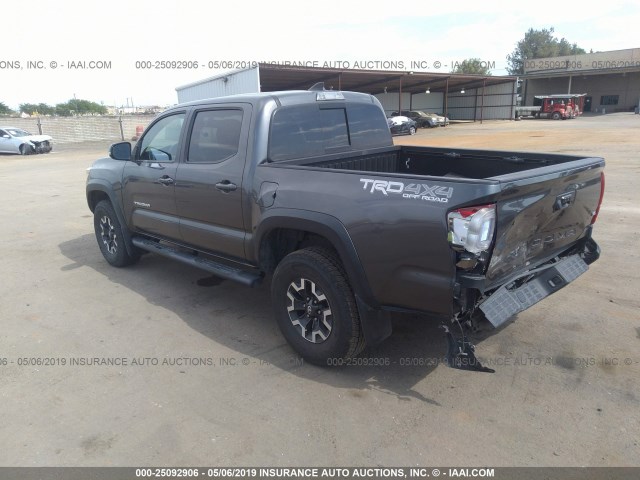 3TMCZ5AN9HM052195 - 2017 TOYOTA TACOMA DBL CAB/SR/TRDSPT/OR/PRO GRAY photo 3