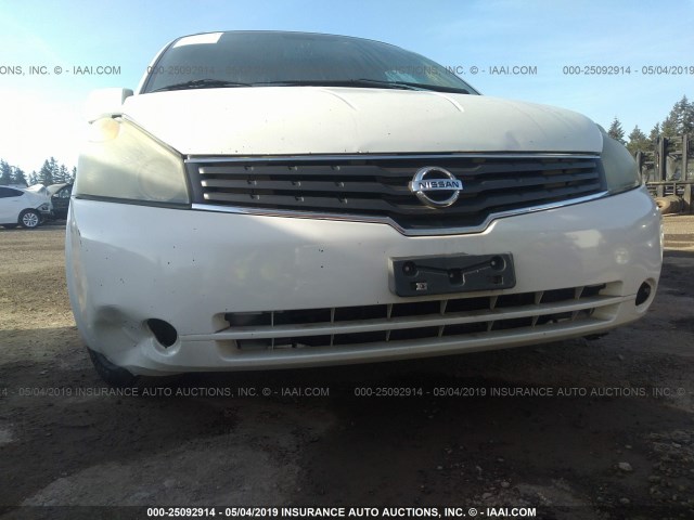 5N1BV28U37N106772 - 2007 NISSAN QUEST S/SE/SL WHITE photo 6