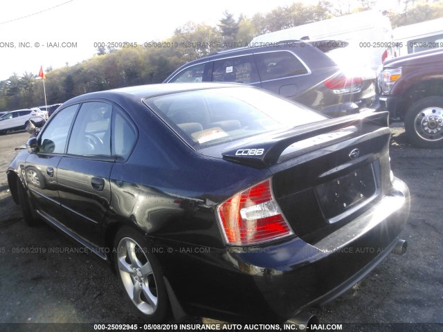 4S3BL686156227326 - 2005 SUBARU LEGACY GT BLACK photo 3