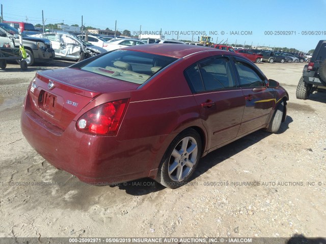 1N4BA41E55C876033 - 2005 NISSAN MAXIMA SE/SL RED photo 4