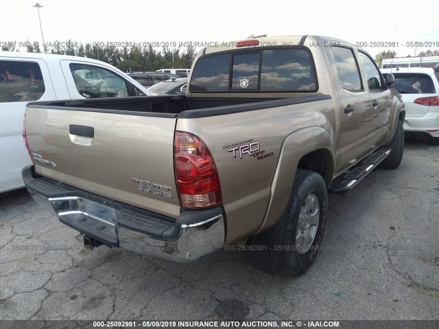 3TMJU62N67M048369 - 2007 TOYOTA TACOMA DOUBLE CAB PRERUNNER GOLD photo 4