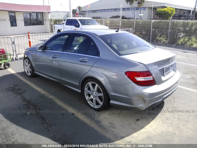 WDDGF4HB3DA851659 - 2013 MERCEDES-BENZ C 250 GRAY photo 3