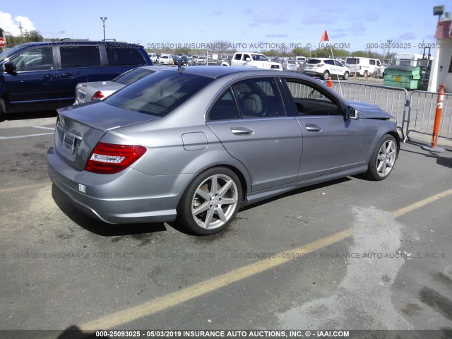 WDDGF4HB3DA851659 - 2013 MERCEDES-BENZ C 250 GRAY photo 4