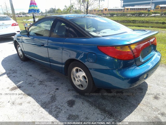 1G8ZY12722Z161863 - 2002 SATURN SC2 BLUE photo 3