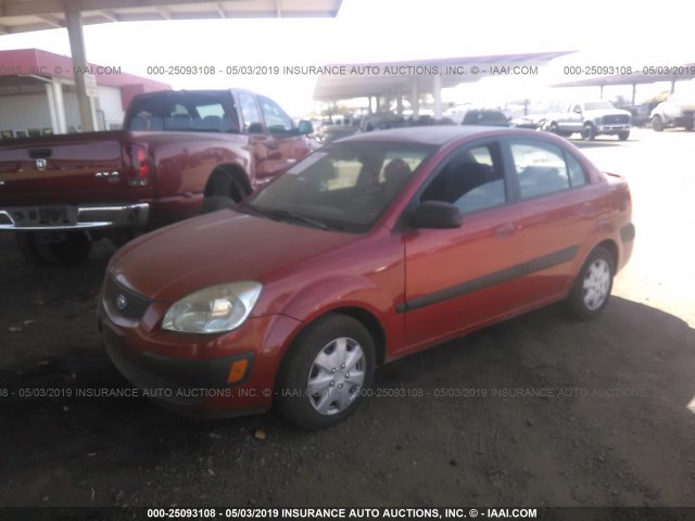 KNADE123876205893 - 2007 KIA RIO LX/SX RED photo 2