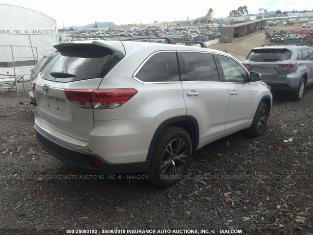 5TDZARFH9HS024506 - 2017 TOYOTA HIGHLANDER LE WHITE photo 4