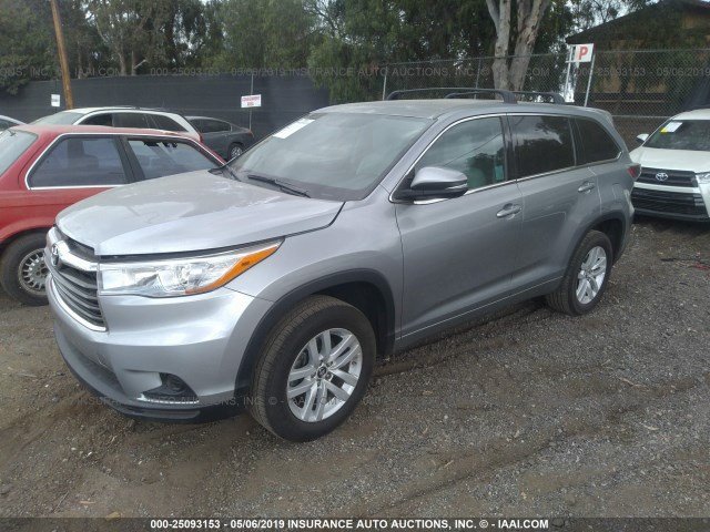5TDZKRFH3GS185316 - 2016 TOYOTA HIGHLANDER LE/LE PLUS 灰色 照片 2