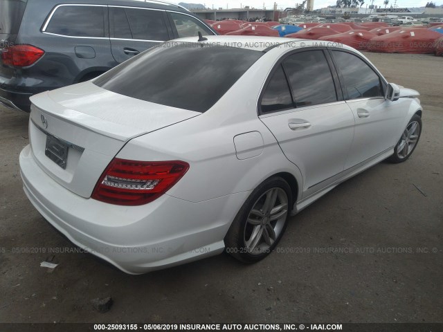 WDDGF4HB6EA945651 - 2014 MERCEDES-BENZ C 250 WHITE photo 4