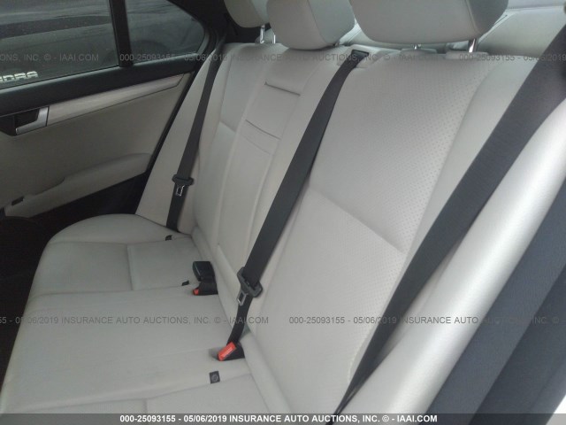 WDDGF4HB6EA945651 - 2014 MERCEDES-BENZ C 250 WHITE photo 8