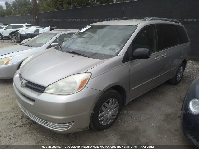 5TDZA23C94S107850 - 2004 TOYOTA SIENNA CE/LE GRAY photo 2