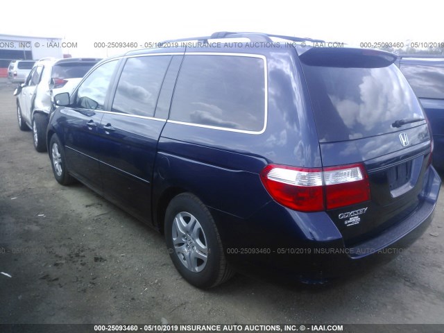 5FNRL38717B108057 - 2007 HONDA ODYSSEY EXL BLUE photo 3