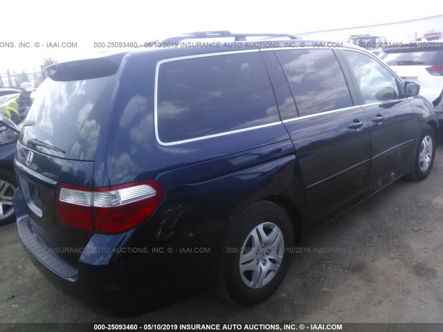 5FNRL38717B108057 - 2007 HONDA ODYSSEY EXL BLUE photo 4