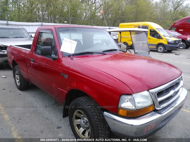 1FTYR10C2YPA92207 - 2000 FORD RANGER RED photo 1