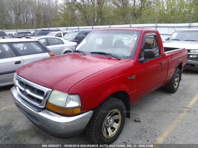 1FTYR10C2YPA92207 - 2000 FORD RANGER RED photo 2