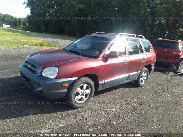 KM8SC73D65U007215 - 2005 HYUNDAI SANTA FE GLS/LX RED photo 2