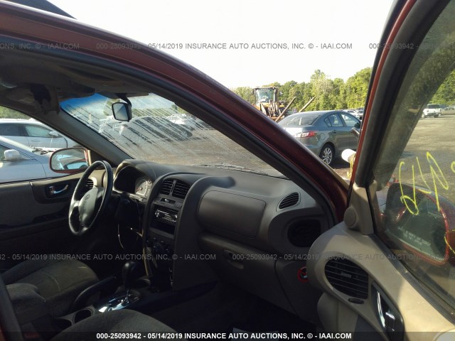 KM8SC73D65U007215 - 2005 HYUNDAI SANTA FE GLS/LX RED photo 5