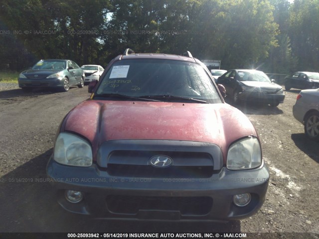 KM8SC73D65U007215 - 2005 HYUNDAI SANTA FE GLS/LX RED photo 6