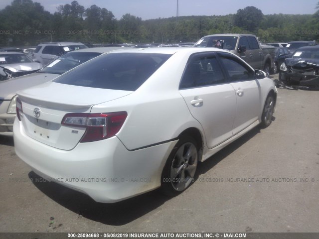 4T1BF1FK8CU621825 - 2012 TOYOTA CAMRY SE/LE/XLE WHITE photo 4