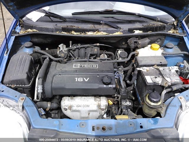 KL1TD62635B334256 - 2005 CHEVROLET AVEO LS BLUE photo 10