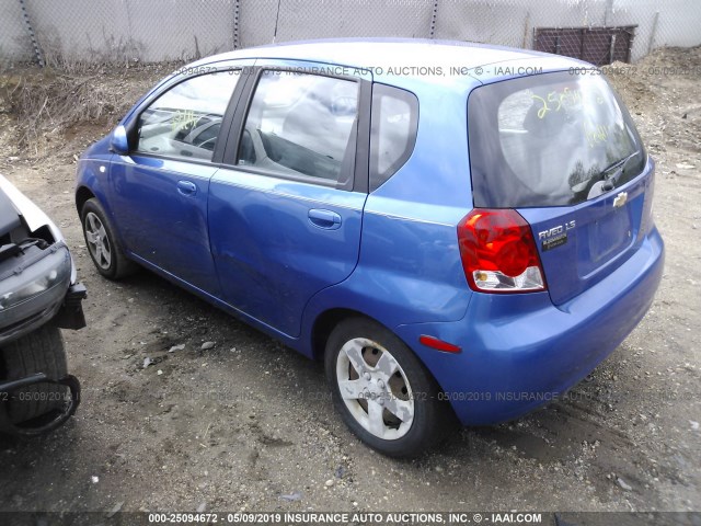 KL1TD62635B334256 - 2005 CHEVROLET AVEO LS BLUE photo 3