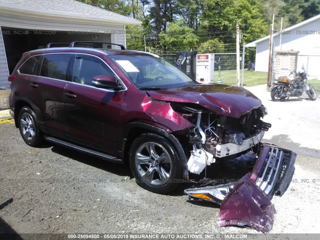 5TDDZRFH5HS378669 - 2017 TOYOTA HIGHLANDER LIMITED/LTD PLATINUM MAROON photo 1