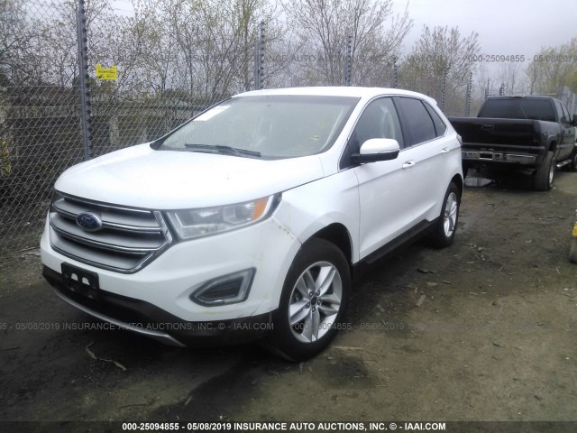 2FMPK4J98HBB75146 - 2017 FORD EDGE SEL WHITE photo 2