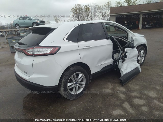 2FMPK4J98HBB75146 - 2017 FORD EDGE SEL WHITE photo 4