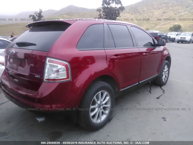 2FMDK38C49BA44716 - 2009 FORD EDGE SEL RED photo 4