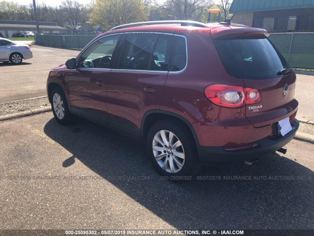 WVGBV75N09W504951 - 2009 VOLKSWAGEN TIGUAN MAROON photo 3