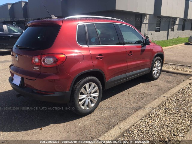 WVGBV75N09W504951 - 2009 VOLKSWAGEN TIGUAN MAROON photo 4