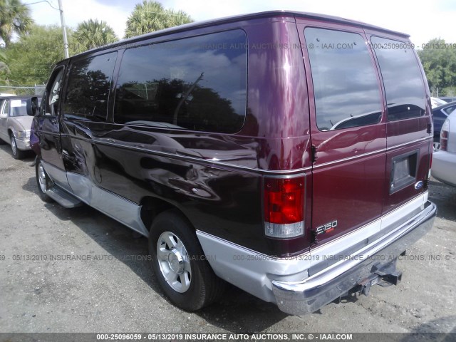 1FMRE11L95HA61293 - 2005 FORD ECONOLINE E150 WAGON RED photo 3