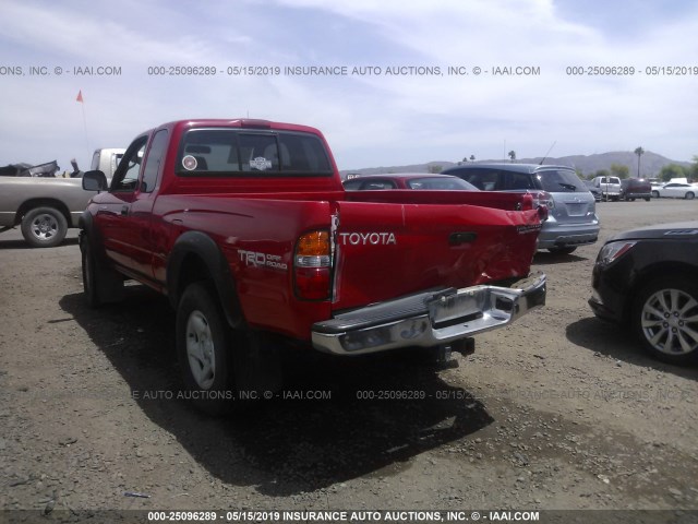 5TESN92N62Z043011 - 2002 TOYOTA TACOMA XTRACAB PRERUNNER RED photo 3